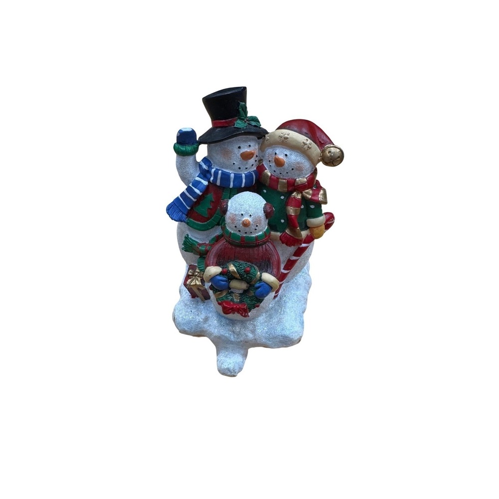 Festive Snowman Family Figurine Christmas Holiday Decoration Decor